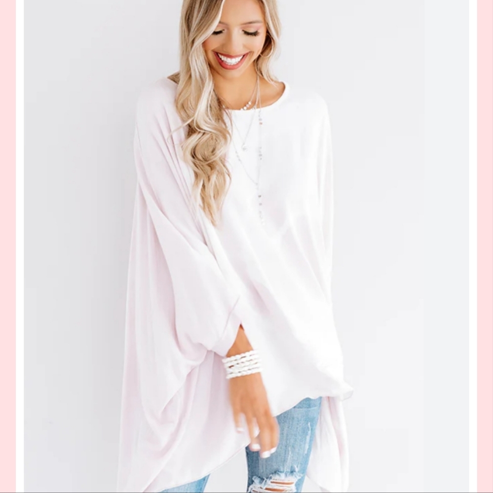 Drift Away Shift Tunic Light Pink Tye Dye Pattern Top - Picture 2 of 10
